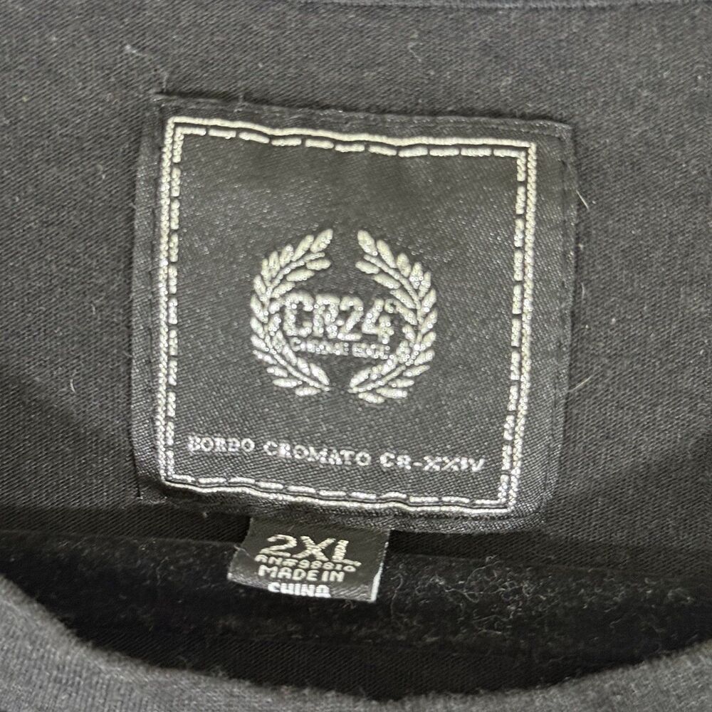 CR24 Chrome Edge Bordo Cromato CR Shirt Men's 2XL Black Never Give Up Short Sl - Picture 5 of 9